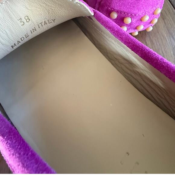M. Gemi Felize Pink Suede Leather Slip-on Moccasins Flat Sz 38 Italian Handmade - Picture 11 of 16